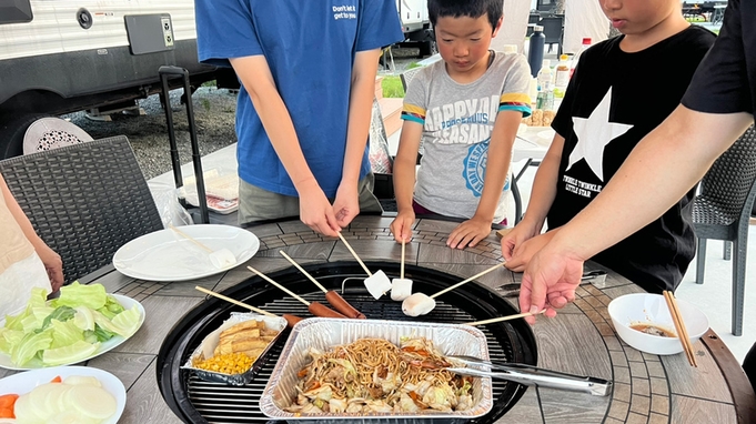 【BBQ／ファミリーセット】キッズも楽しめるBBQメニュー☆☆ お腹いっぱい食べて遊ぼう！温泉あり♪